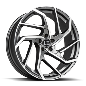 LUXLE15 22X9 5X114.3 +33 73.1 Matte Gunmetal w Machined Face